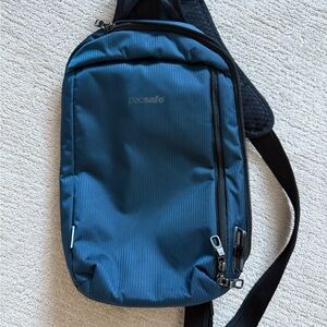 Pacsafe Teal-Blue Anti-Theft Crossbody Sling Bag for Men